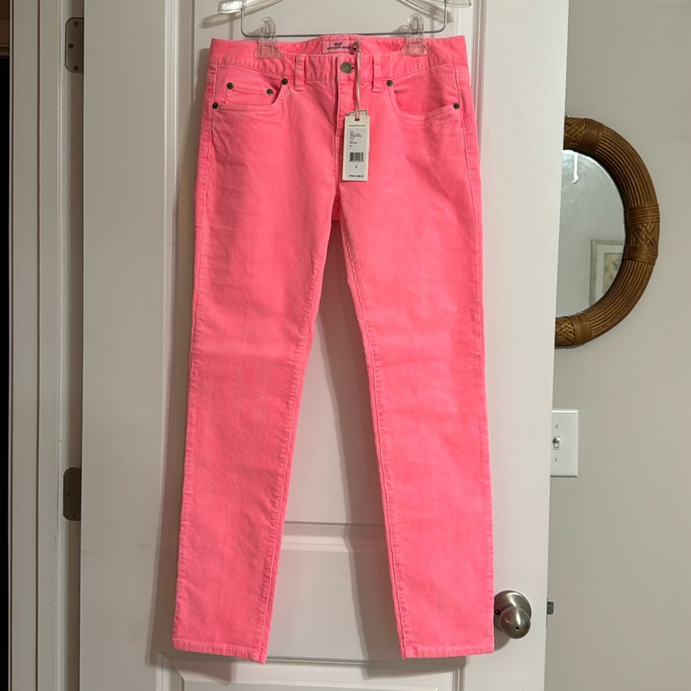 Vineyard Vines Brand New with original tags-size 4 Women’s pink corduroy pants